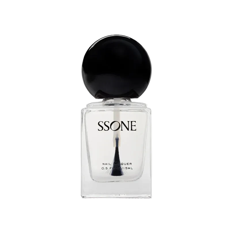 SSONE nail polish bottle with black cap on a white background