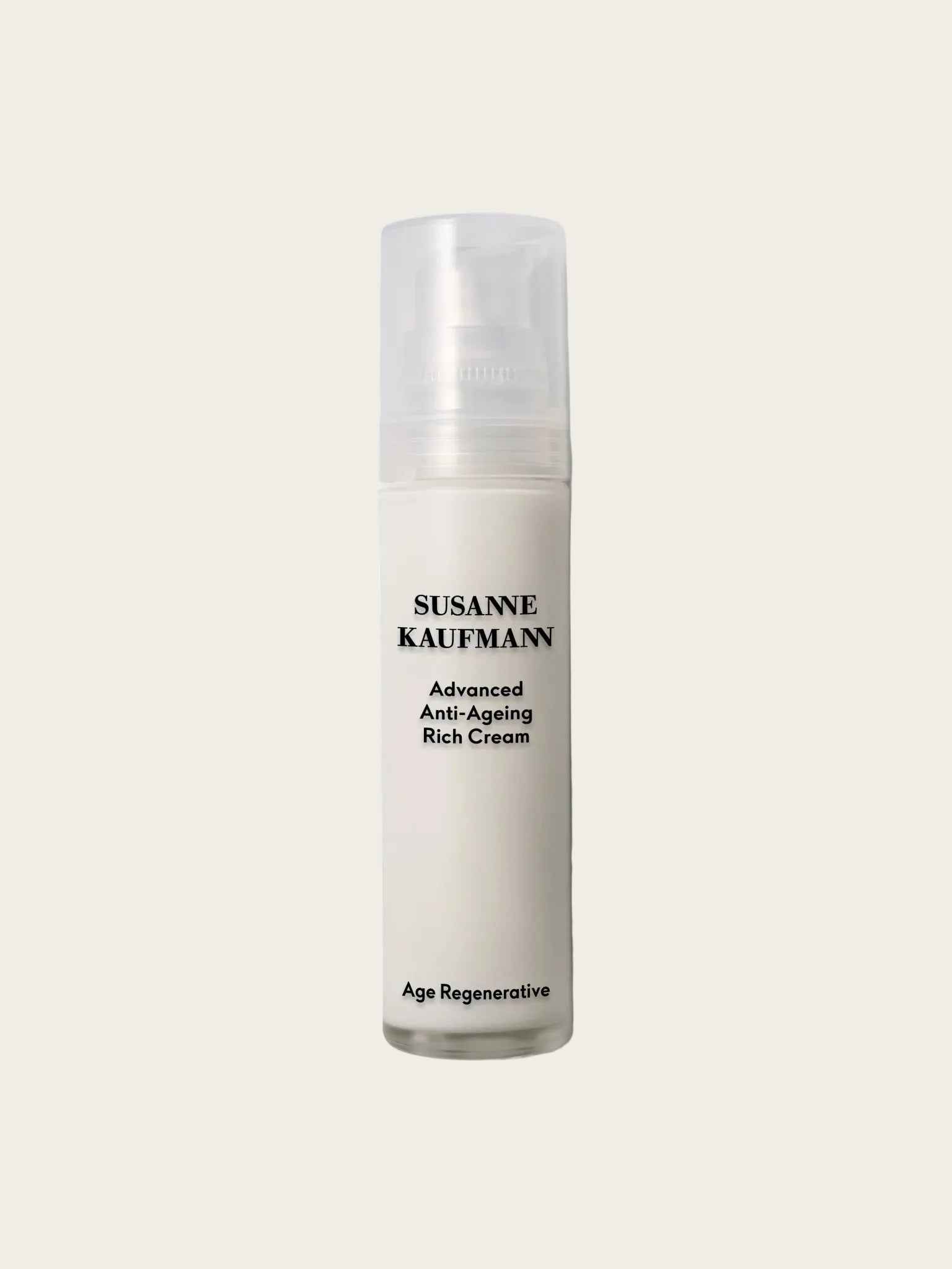 Skincare bottle labeled 'Susanne Kaufmann' on a white background