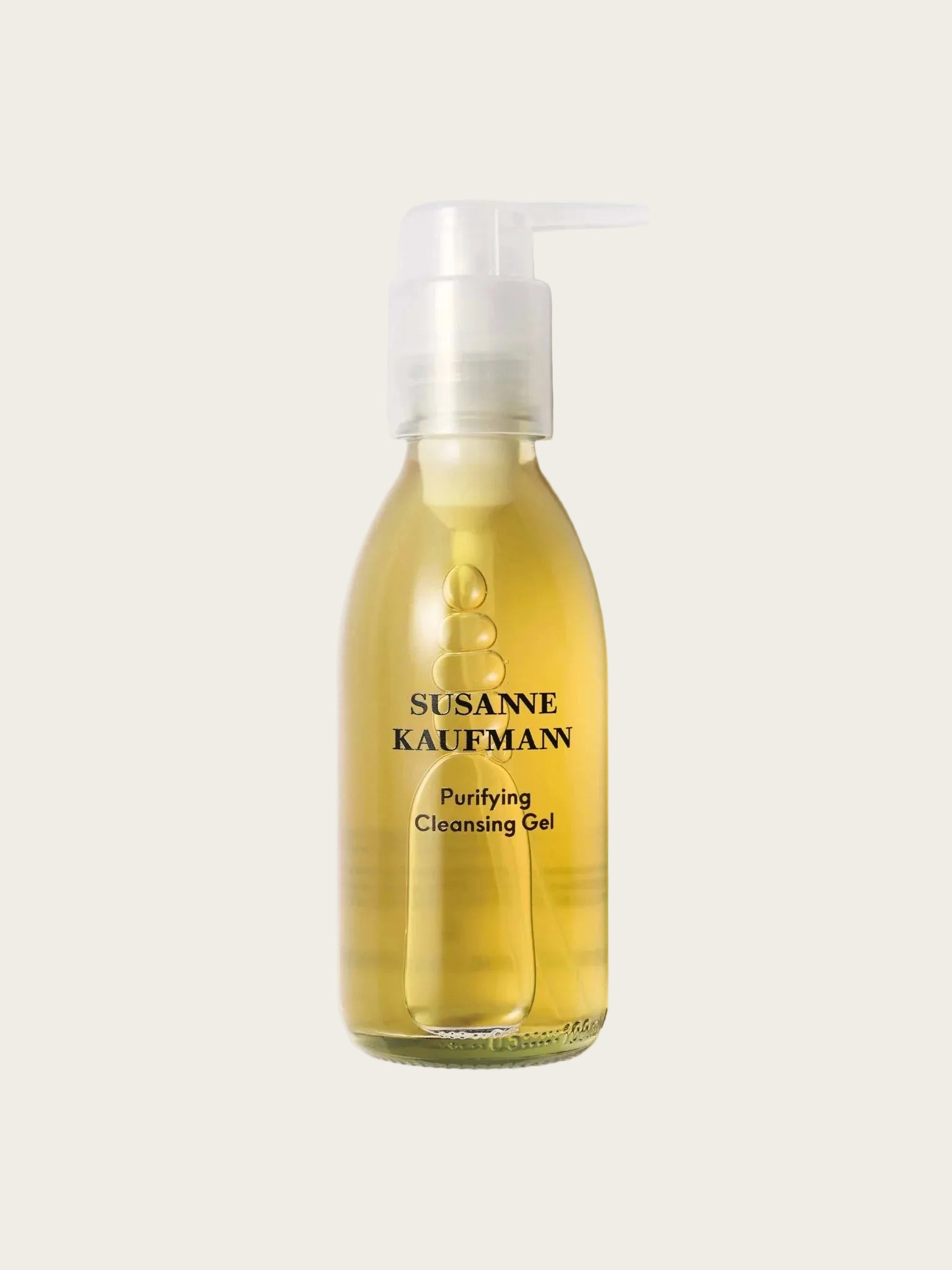 Bottle of Susanne Kaufman Purifying Cleansing Gel on a white background