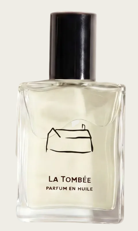 Perfume bottle labeled 'La Tombée' on a white background