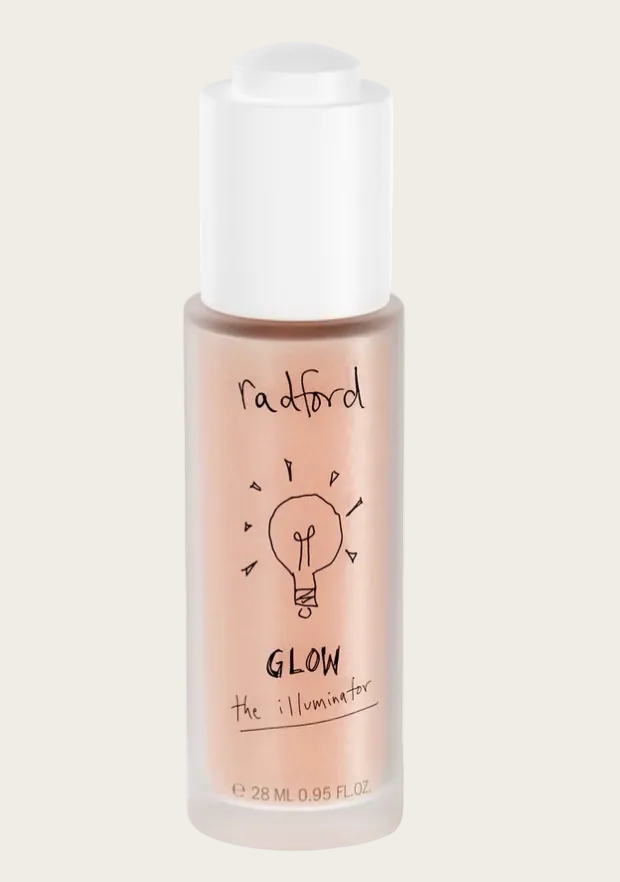 Bottle of Radford Glow illuminator on a white background