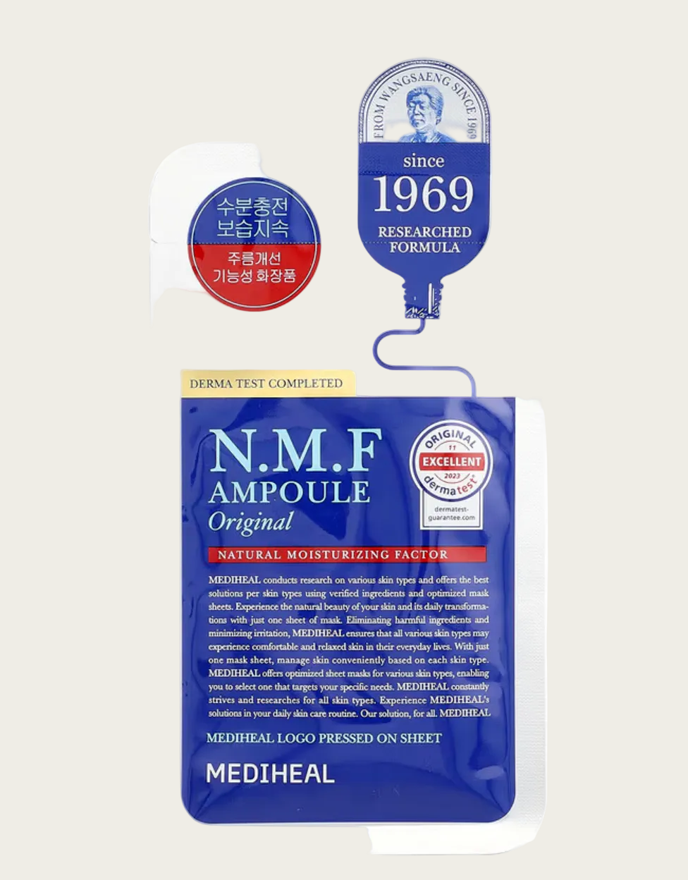 N.M.F Ampoule packaging with Mediheal logo on a white background